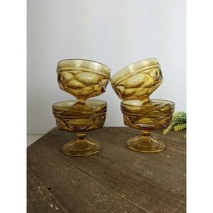 Anchor Hocking Fairfield dessert glass, yellow parfait cup set of 4